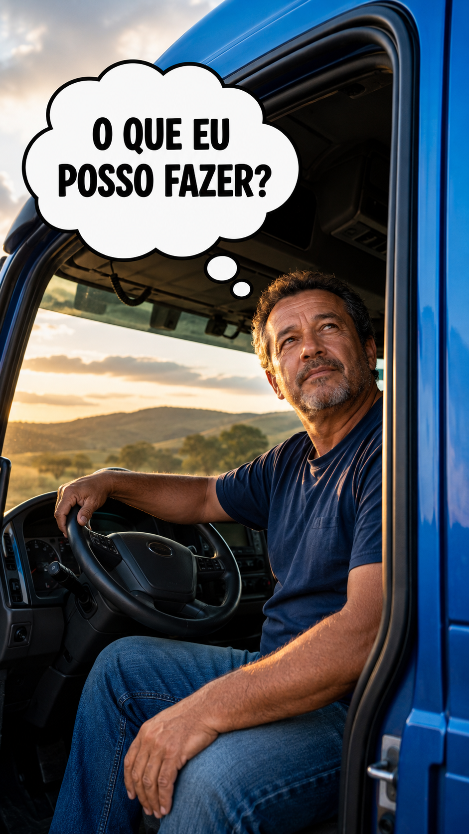 Motorista refletindo sobre como evoluir na estrada
